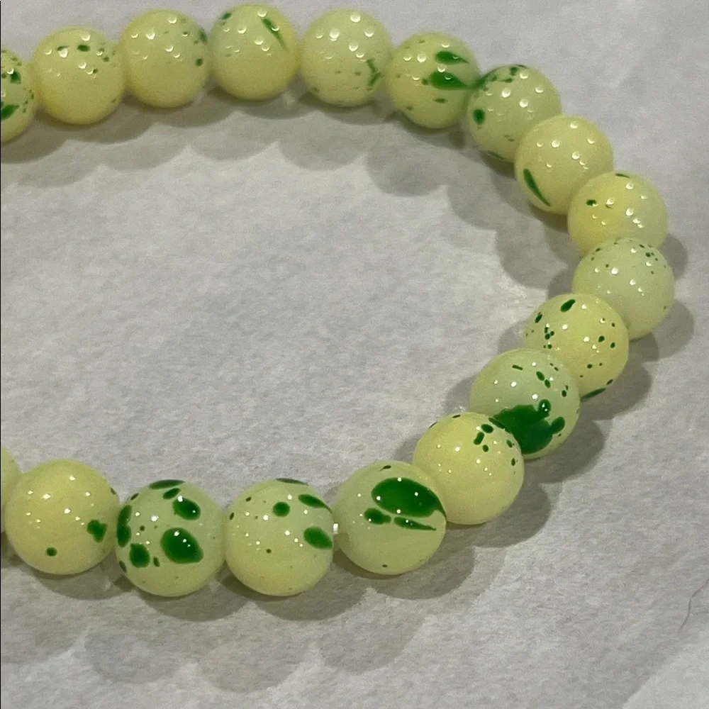 Elegant Yellow and Green Beaded Bracelet